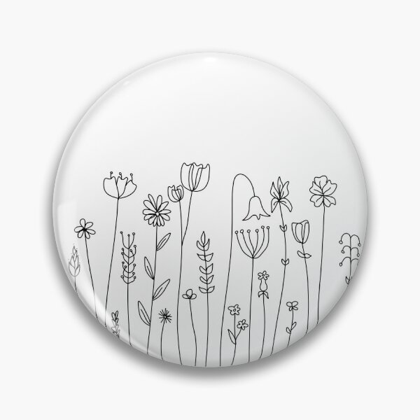 Item preview, Simple Line Art Drawings of Flowers in Black and White designed and sold by Melody Watson.