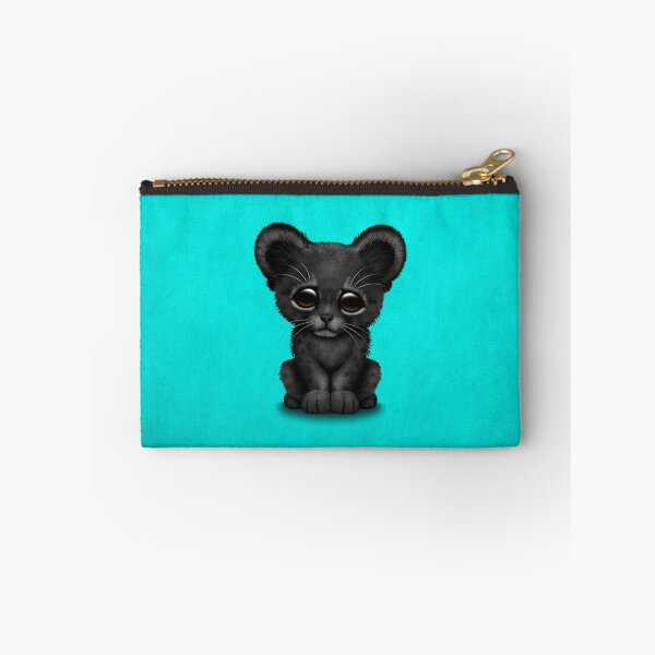 Item preview, Cute Baby Black Panther Cub on Blue designed and sold by JeffBartels.