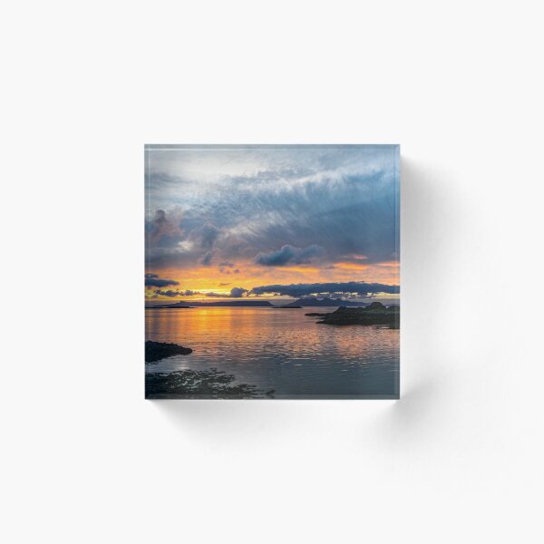 Sunset - Eigg And Rhum Acrylic Block