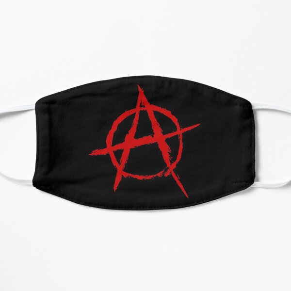 Anarchy symbol in red Flat Mask