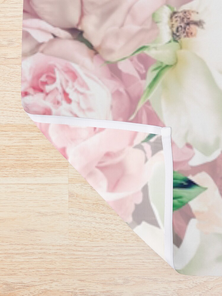 Alternate view of Vintage Blush Real Peonies Pattern Shower Curtain