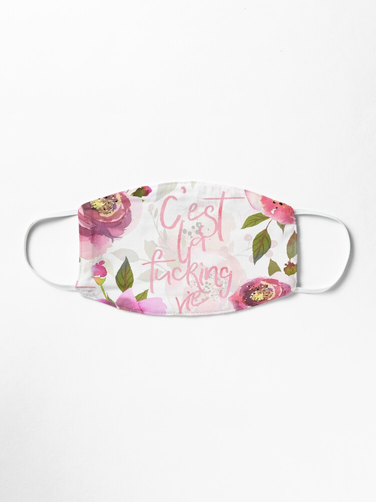 Alternate view of Cest la fucking vie pink floral Mask