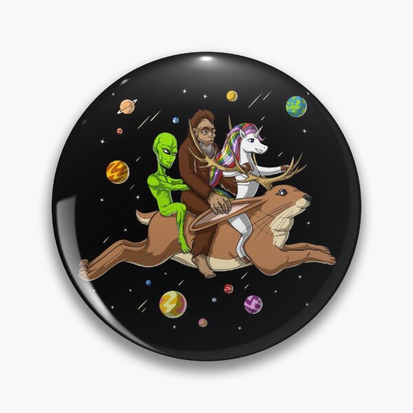 Item preview, Cryptid Alien Bigfoot Unicorn Riding Jackalope designed and sold by underheaven.