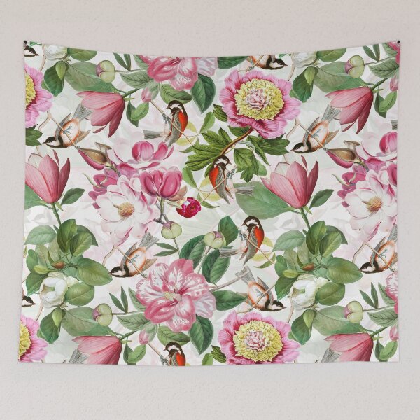Item preview, UtART - Vintage Peonies Spring Flower Botanical Garden Pattern White Nightgarden designed and sold by UtArt.