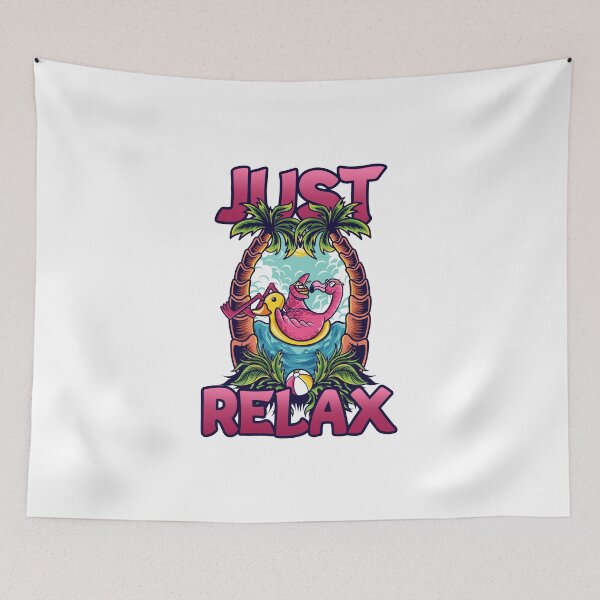 Item preview, Flamingo Chilling Relaxing Vacation Saying designed and sold by JonasDesign.