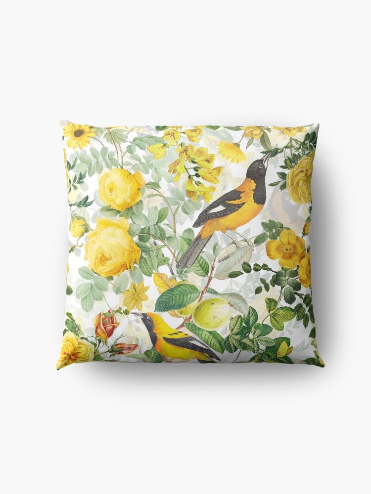 Alternate view of Antique Spring Botanical Flower Rose Garden Floor Pillow
