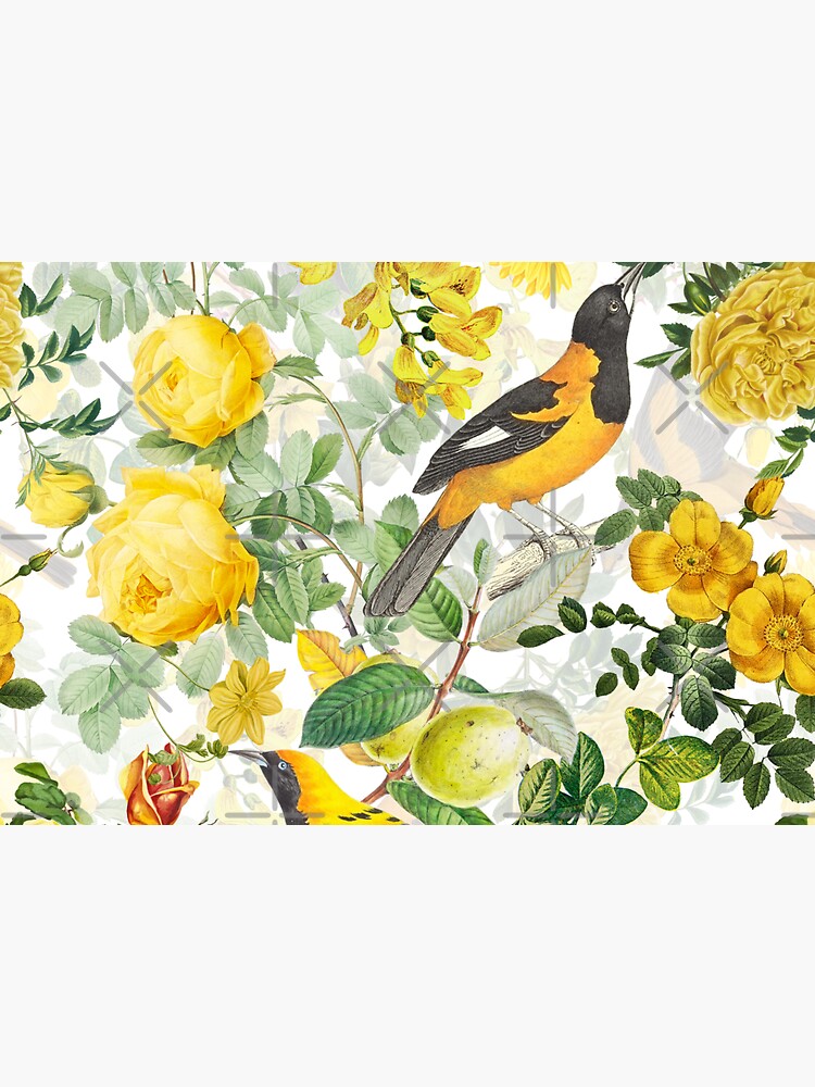 Antique Spring Botanical Flower Rose Garden by UtArt