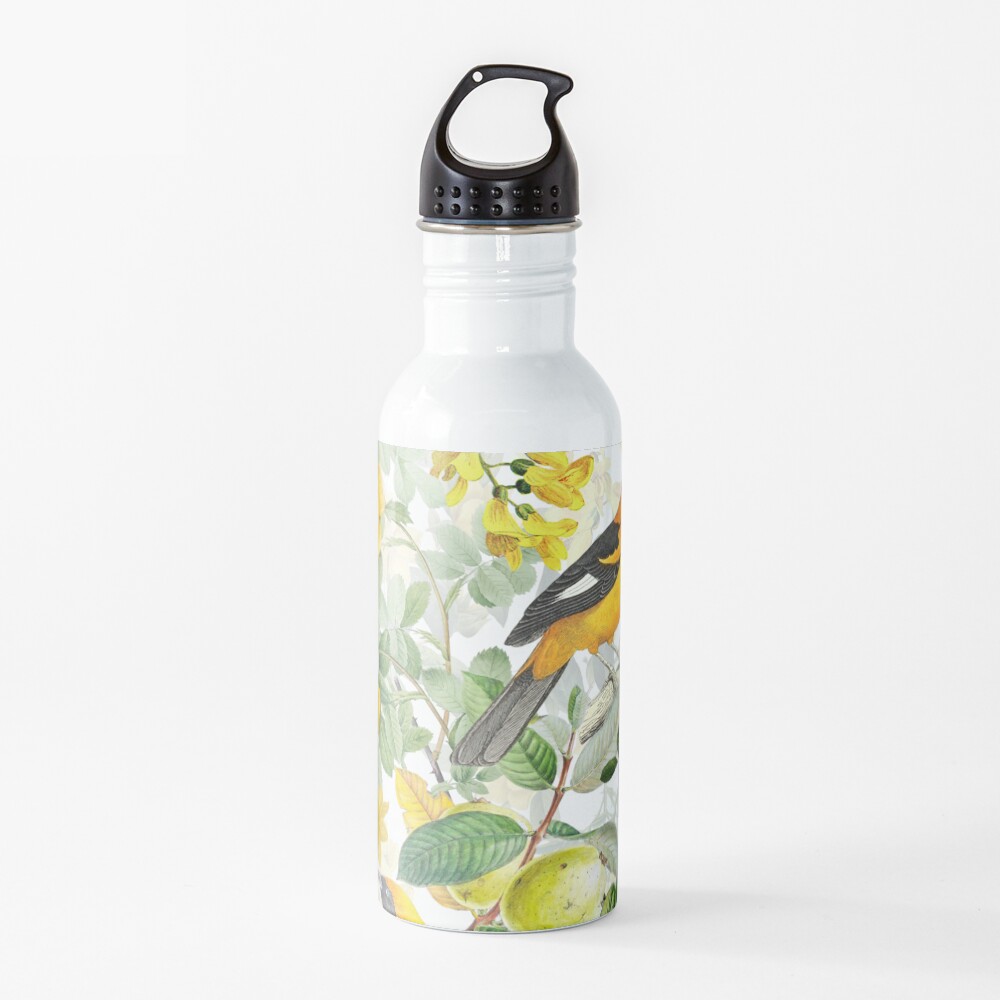 Antique Spring Botanical Flower Rose Garden Water Bottle