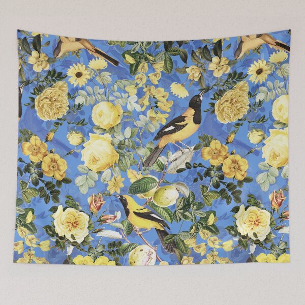 Item preview, Antique Blue And Yellow Botanical Flower Rose Botanical Garden Nightgarden designed and sold by UtArt.