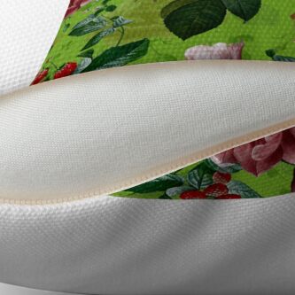 Alternate view of Spring Green Vintage Pattern With Roses And Raspberries Floor Pillow