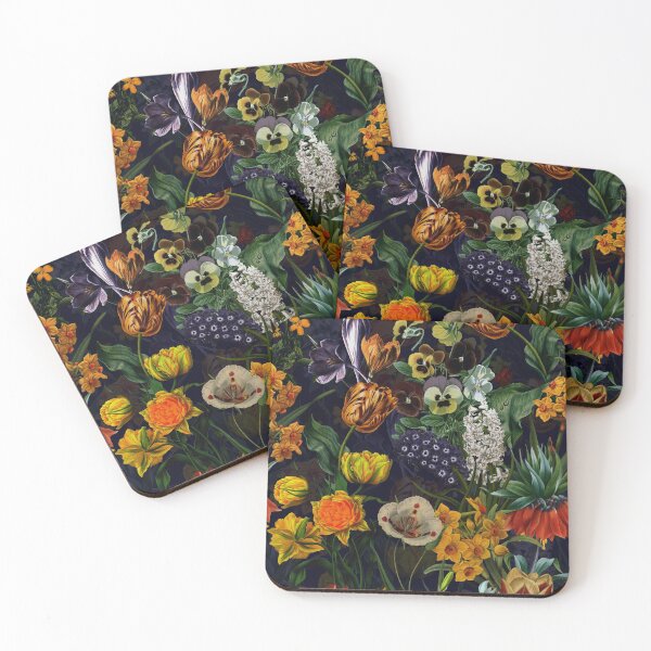 Item preview, Vintage Pattern With Springflowers And Blossoms Black Botanical Night Garden Nightgarden designed and sold by UtArt.