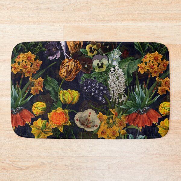 Item preview,  Vintage Pattern With Springflowers And Blossoms Black Botanical Night Garden Nightgarden designed and sold by UtArt.