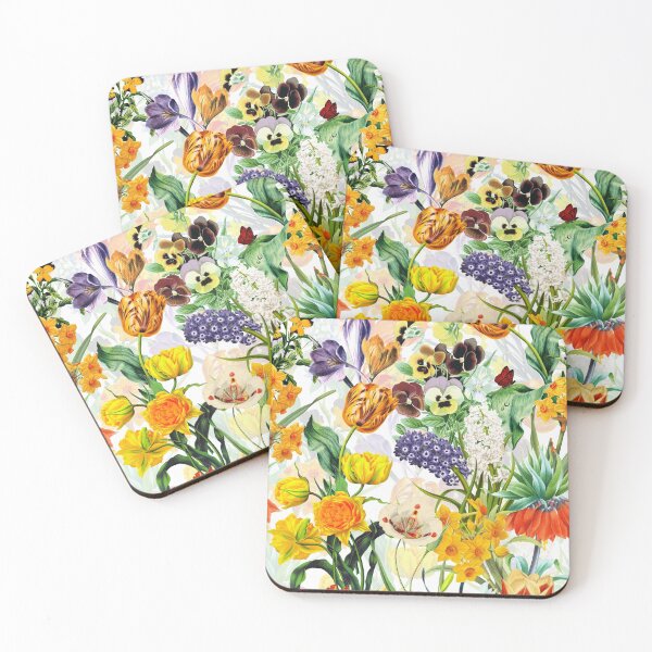 Item preview,  Vintage Pattern With Springflowers And Blossoms Botanical Garden White Nightgarden designed and sold by UtArt.