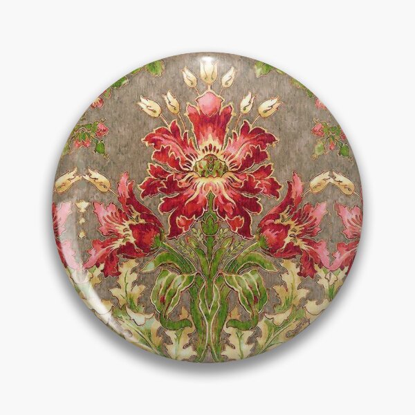 Item preview, CLARIDGE MANOR ,RED FLOWERS,WILD ROSES,GREEN FLORAL designed and sold by BulganLumini.