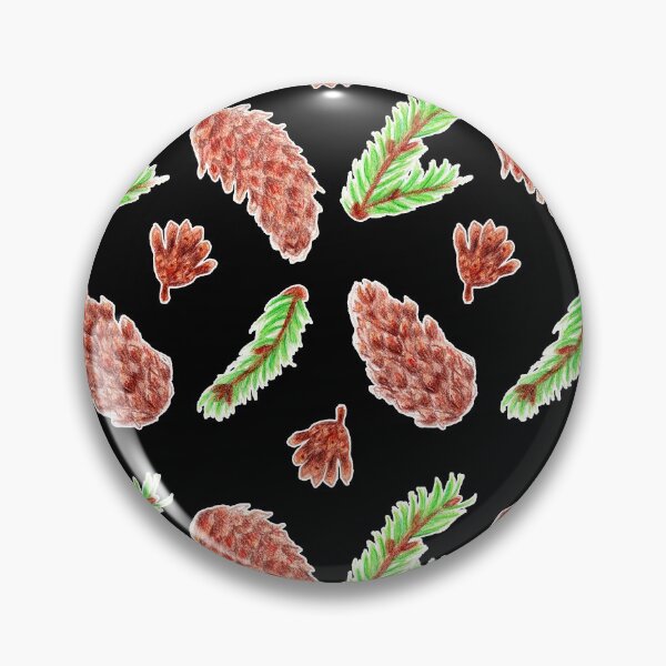 Item preview, Woodland Pine Cones Pattern on Black designed and sold by Ivy Lily Art.