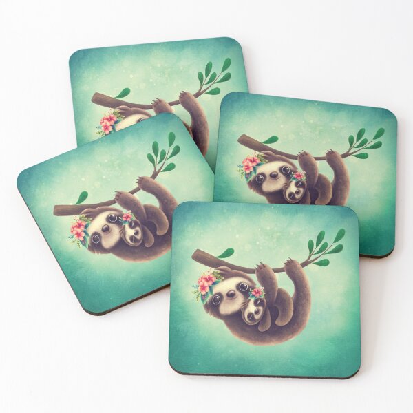 Sloth Mama Funny Sloth Coasters (Set of 4)