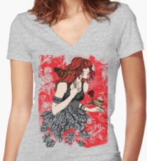 'Once upon a time there was Florence' (2) Women's Fitted V-Neck T-Shirt