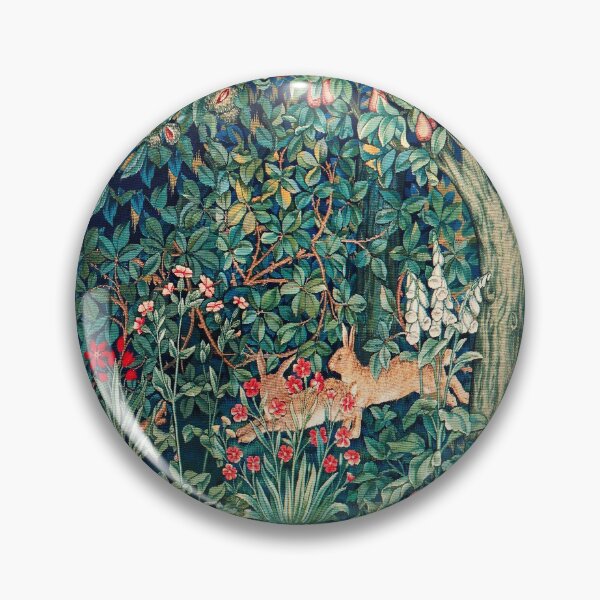 Artikelvorschau, GRÜN, WALDTIERE Hares Blau-Grün-Rot-Blumentapisserie entworfen und verkauft von BulganLumini.
