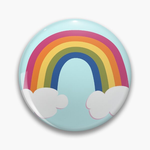 Item preview, rainbow in the clouds on sky blue background designed and sold by studioMoSa.