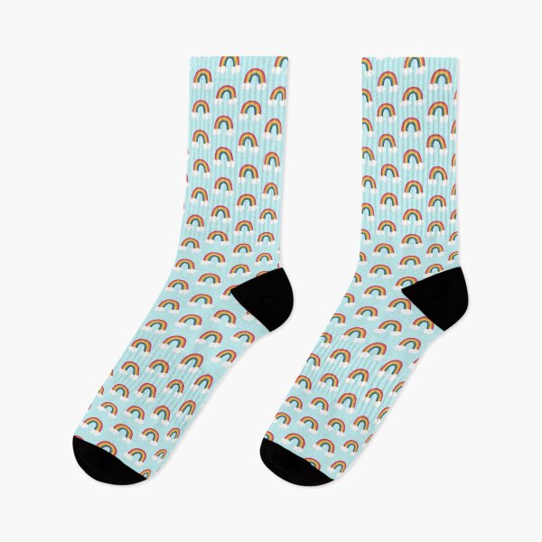 Item preview, rainbow in the clouds on sky blue background designed and sold by studioMoSa.