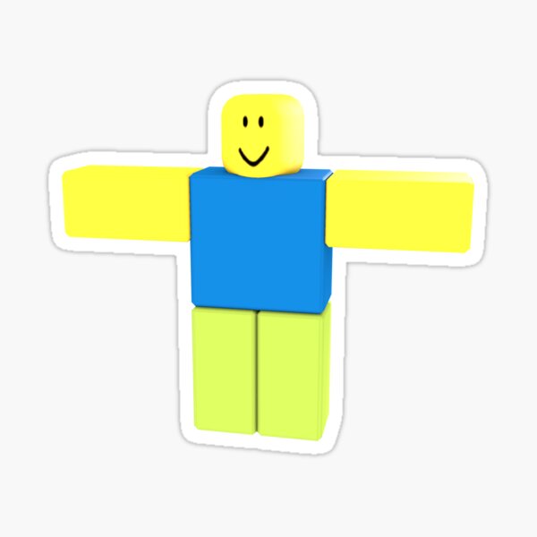 Roblox Noob T Pose Gift For Gamers Sticker By Smoothnoob Redbubble - roblox tpose model