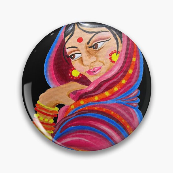 Item preview, Hindu Woman Acrylic Painting designed and sold by Ivy Lily Art.