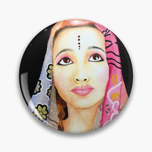 Item preview, Indian Girl Portrait Painting designed and sold by Ivy Lily Art.