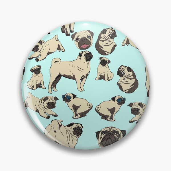 Item preview, pugs doodle pattern designed and sold by FandomizedRose.