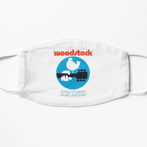 Woodstock 1969 Peace Love Bird Poster White Flat Mask