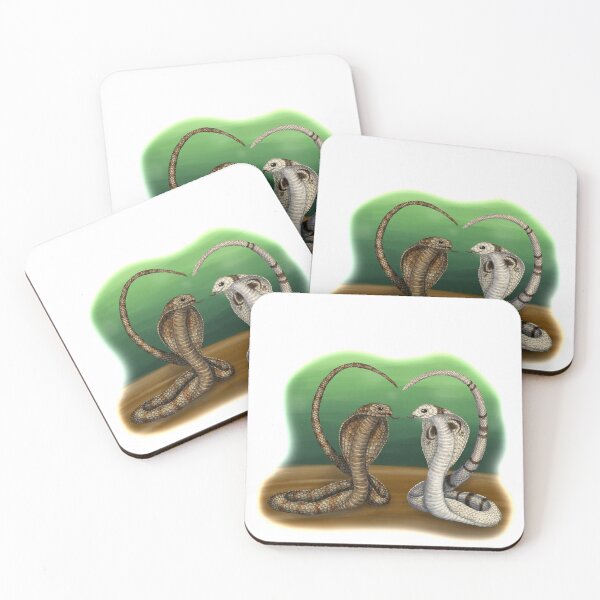 Item preview, king and queen cobra snakes making a heart designed and sold by studioMoSa.