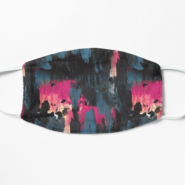 New dawn pink - fluid painting pouring image in teal, black and pink Mask