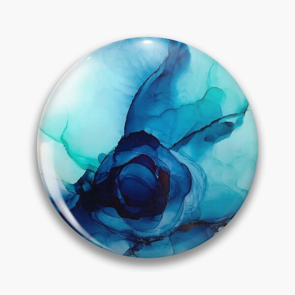 Item preview, Blue floral design, alcohol ink designed and sold by Sindy Fischer.