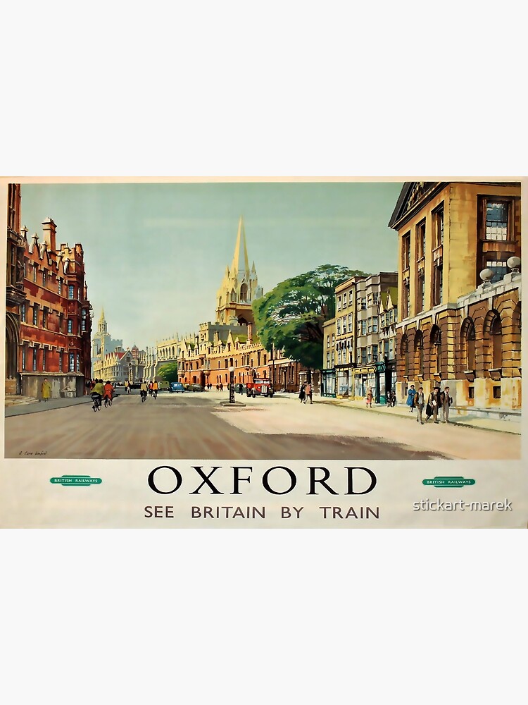 Discover Oxford See Britain by Train vintage travel poster Premium Matte Vertical Poster
