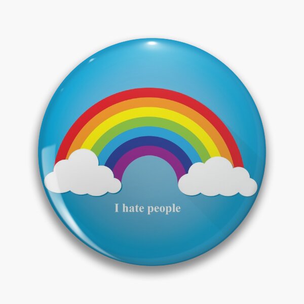 Item preview, Funny rainbow design that says "I hate people" with small font. designed and sold by MrazTees.