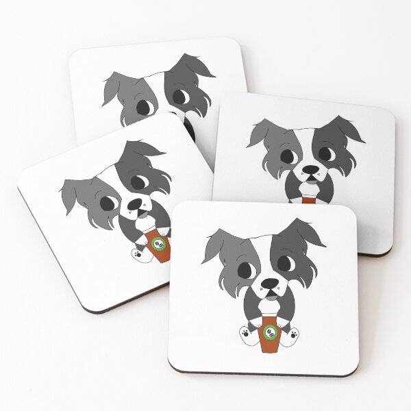 Item preview, Border collie dog drinking a cup of americano coffee designed and sold by Ralph Hossepian.