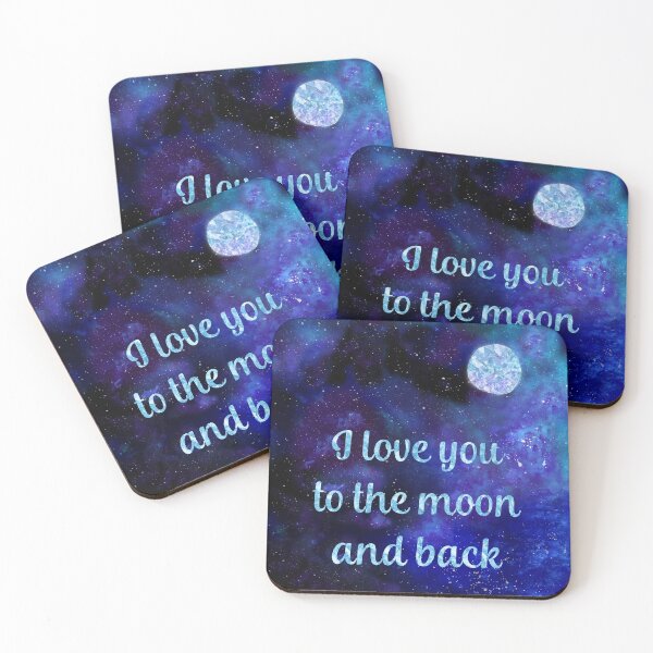 Item preview, I love you to the moon and back watercolour and silver foil effect art designed and sold by Latch Farm  Studios.