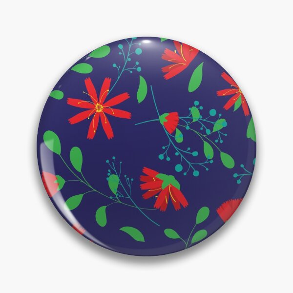 Item preview, flowers and leaves on blue background designed and sold by studioMoSa.