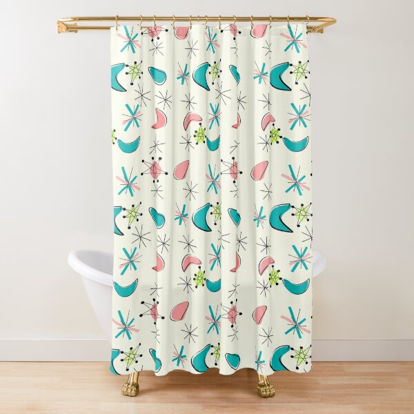 Mid Century Atomic Age Inspired Shower Curtain