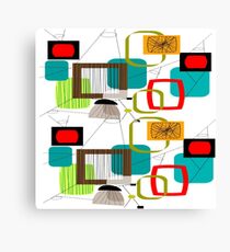 Mid Century Atomic Age Inspired Abstract Canvas Print