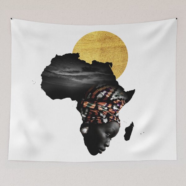 Item preview, Map of Africa Afrocentric Black Woman Portrait designed and sold by Inogitna Designs.