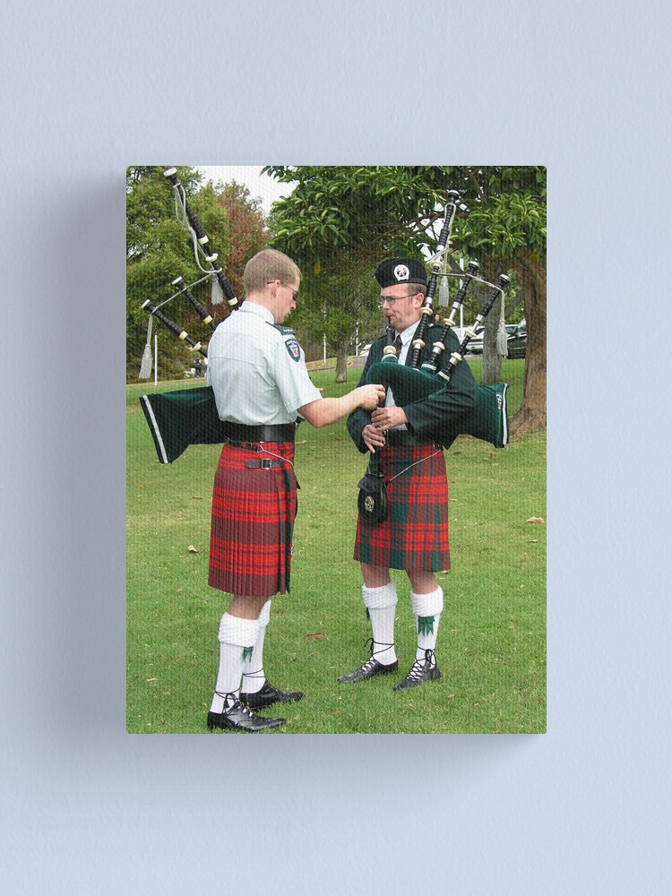 Alternate view of Scottish Bagpipe Band Practice New Zealand Canvas Print