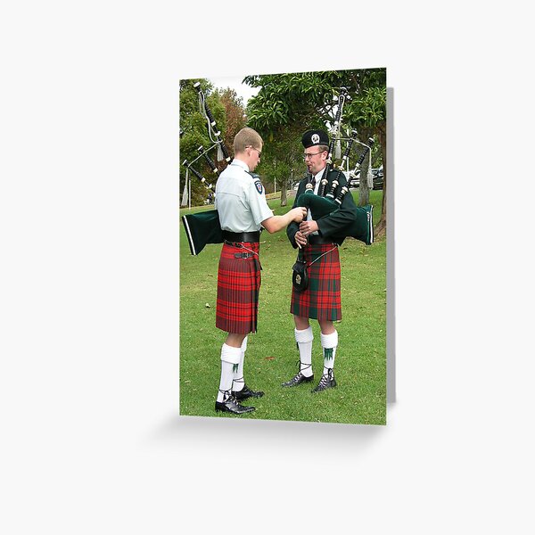 Scottish Bagpipe Band Practice New Zealand Greeting Card