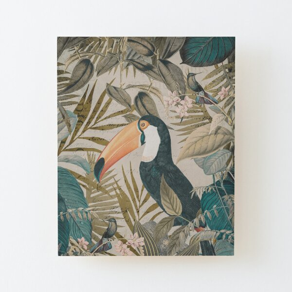Toucan And Hummingbirds Wood Mounted Print