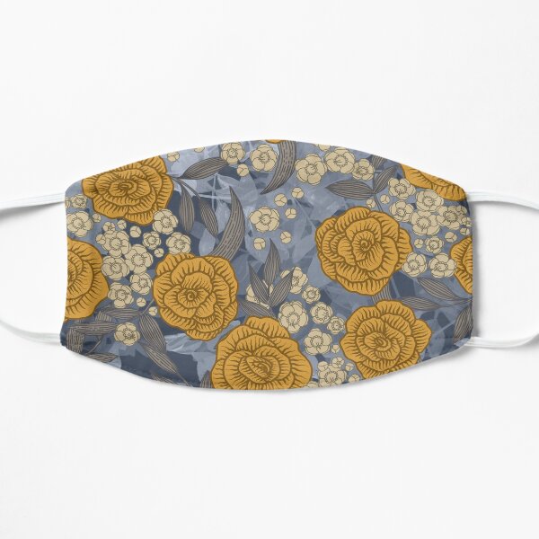 Yellow Roses on Blue Leaves Mask