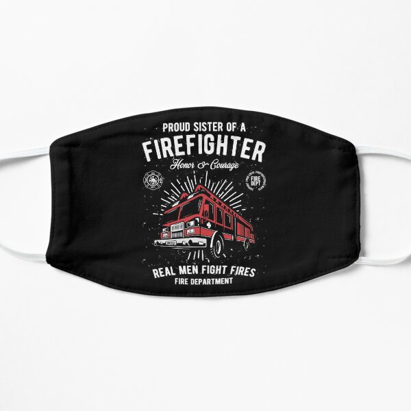 Proud Sister Of A Firefighter – Vintage Fire Truck Idea Flat Mask