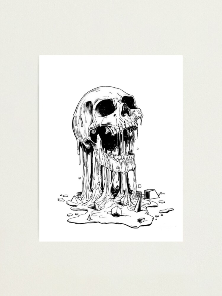 melting skull Photographic Print