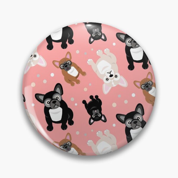 Item preview, Cute French Bulldogs Frenchies Peach Pink designed and sold by AntiqueImages.