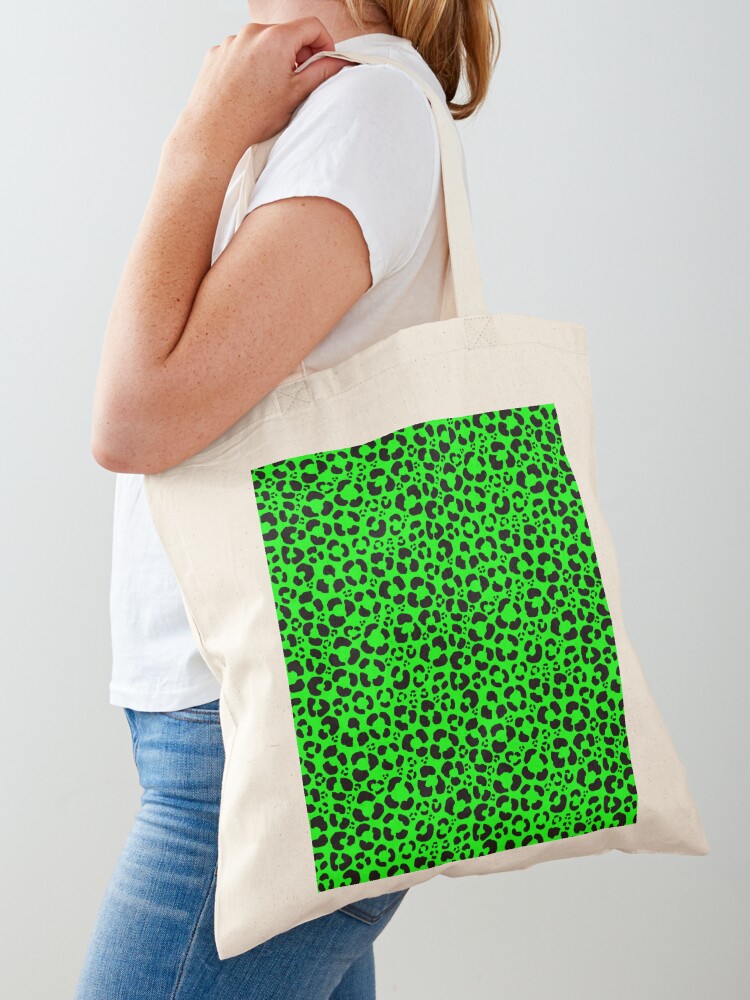 green leopard print bag