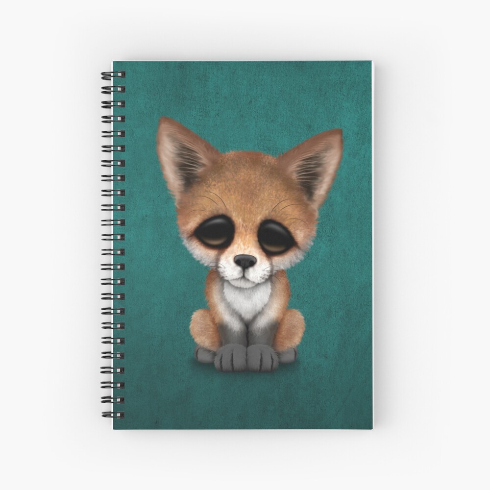 Impression Artistique Renard Roux Mignon Sur Bleu Sarcelle Par Jeffbartels Redbubble