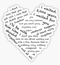 Quotes of the Heart - Amy/Rory (Black) Sticker